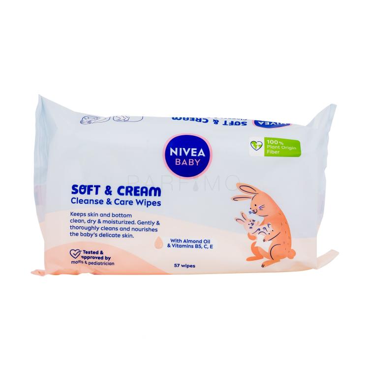 Nivea Baby Soft &amp; Cream Cleanse &amp; Care Wipes Reinigungstücher für Kinder 57 St.