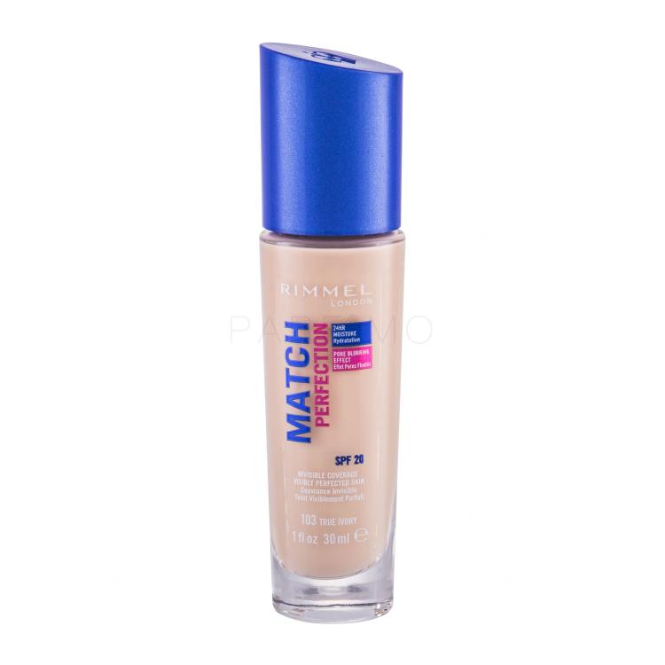 Rimmel London Match Perfection SPF20 Foundation für Frauen 30 ml Farbton  103 True Ivory