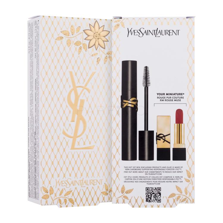Yves Saint Laurent Lash Clash Extreme Volume Mascara Geschenkset Mascara 9 ml + Rouge Pur Couture Lippenstift 1,3 g Rouge Muse