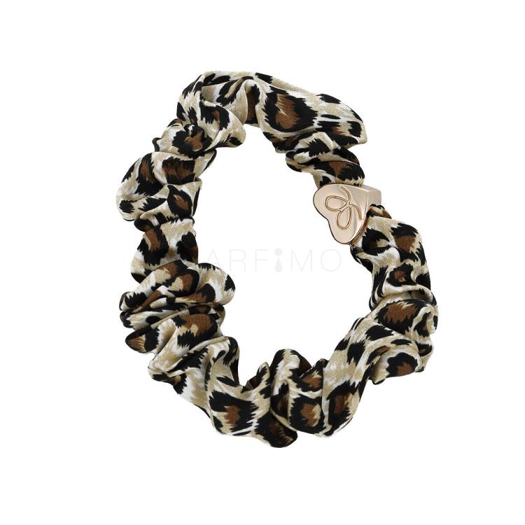 By Eloise London Silk Scrunchie Gold Heart Haargummi für Frauen 1 St. Farbton  Leopard