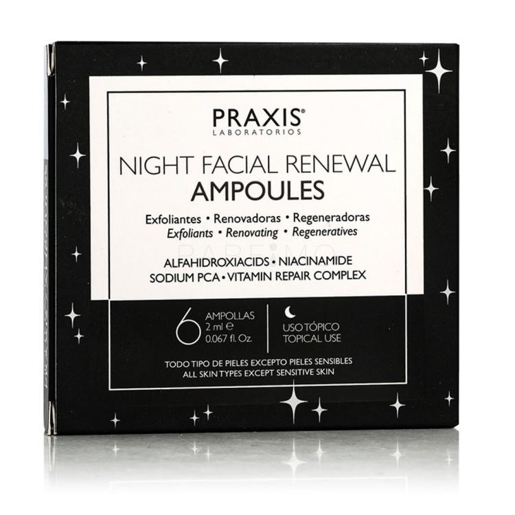 Praxis Laboratorios Night Facial Renewal Ampoules Gesichtsserum 6x2 ml