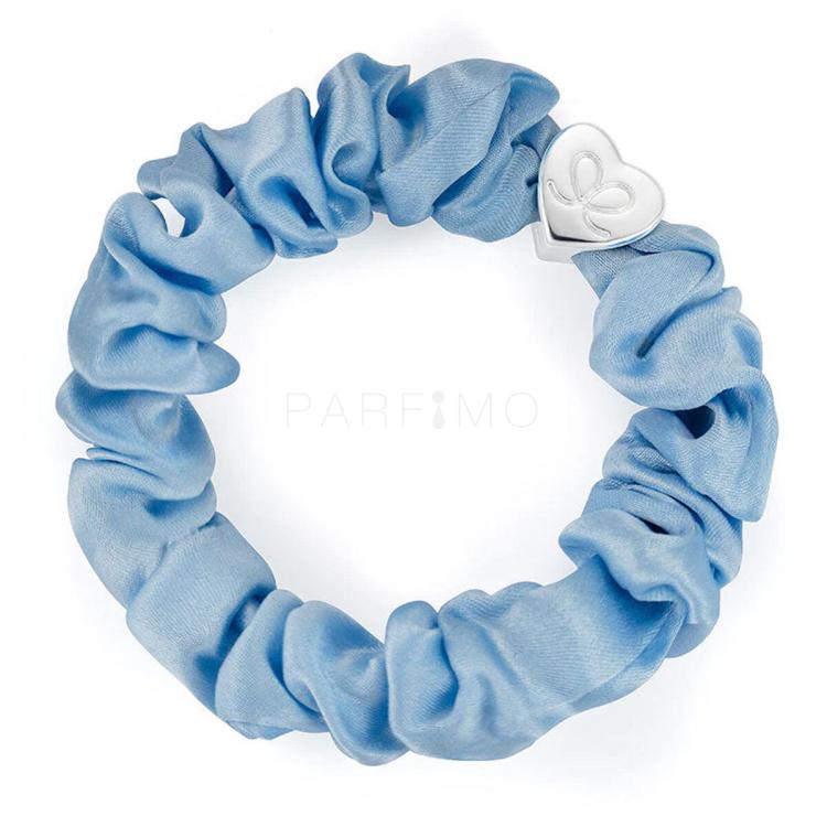 By Eloise London Silk Scrunchie Silver Heart Haargummi für Frauen 1 St. Farbton  Sky Blue