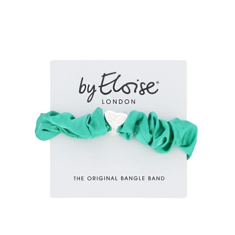 By Eloise London Silk Scrunchie Silver Heart Haargummi für Frauen 1 St. Farbton  Jungle Green