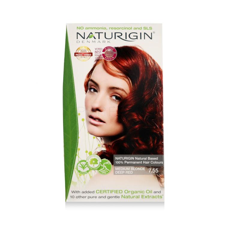 Naturigin Permanent Hair Colour Haarfarbe 115 ml Farbton  Medium Blonde Deep Red 7.55