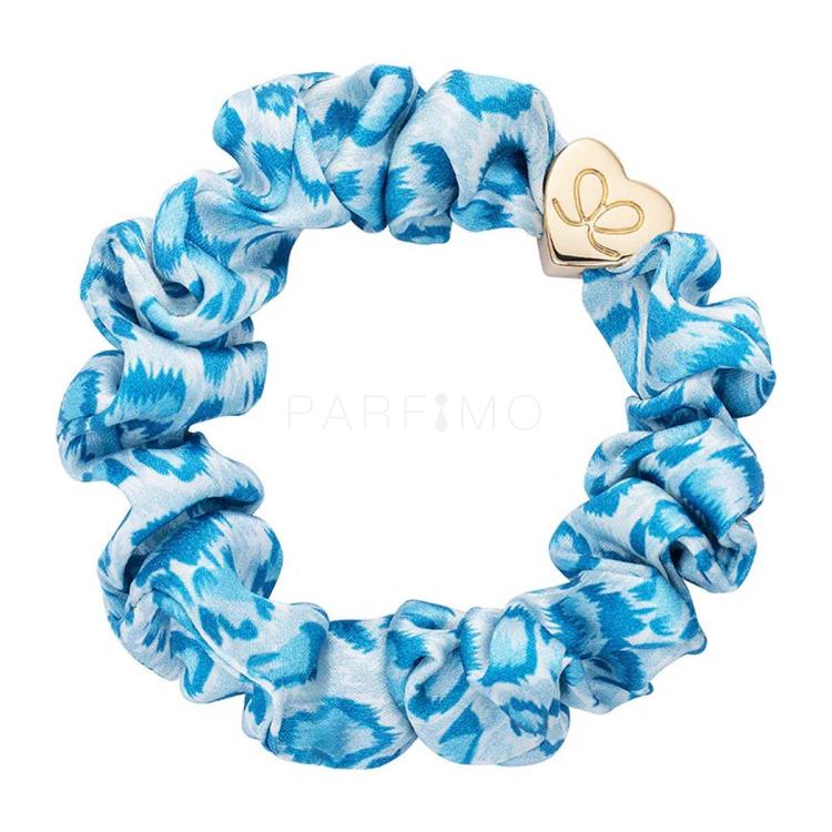 By Eloise London Silk Scrunchie Gold Heart Haargummi für Frauen 1 St. Farbton  Blue Leopard