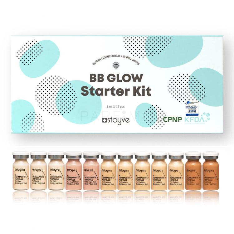 Stayve BB Glow Starter Kit Geschenkset 3 x No.1 Light 8 ml + 2 x No. 1-2 Light Rose 8 ml + 5 x No. 2 Medium 8 ml + 2 x No.3 Deep 8 ml