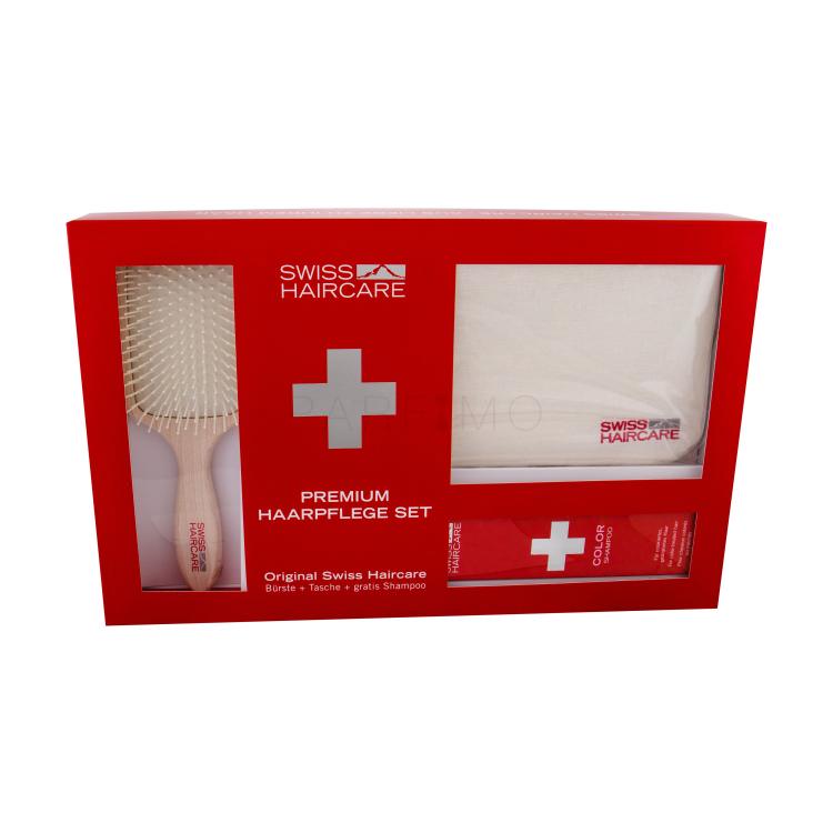 Swiss Haircare Premium Geschenkset Haarbürste Paddle Brush1 Stk. + Tasche + 200ml Shampoo für coloriertes Haar